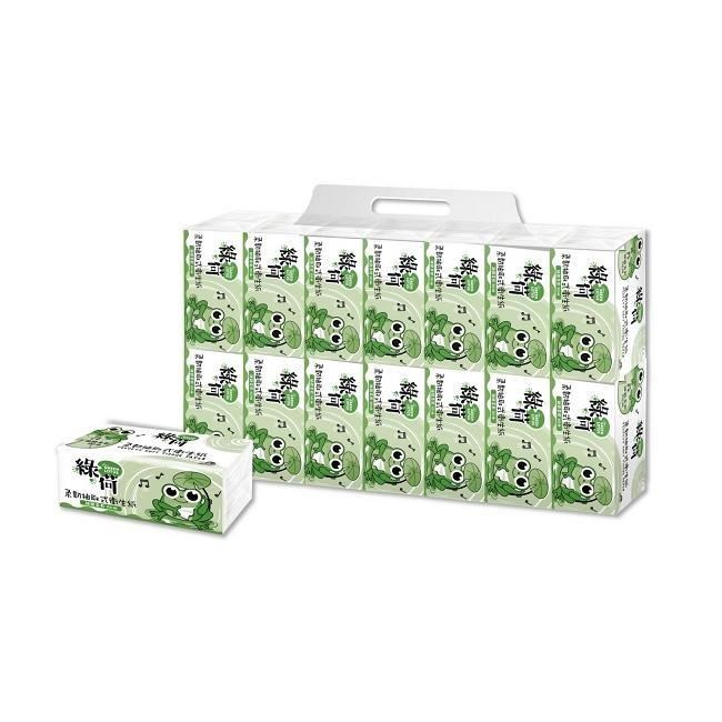 綠荷 柔韌抽取式花紋衛生紙100抽X112包/箱X2