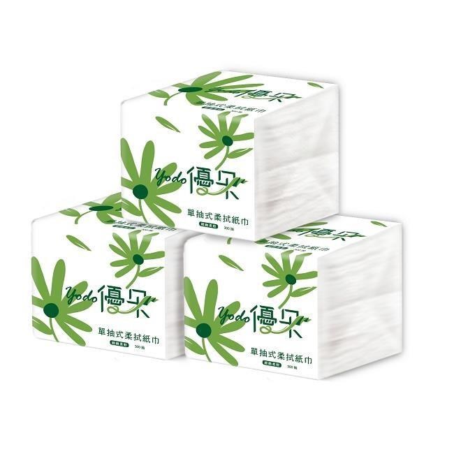 Yodo 優朵 單抽式柔拭紙巾300抽X30包/箱X2