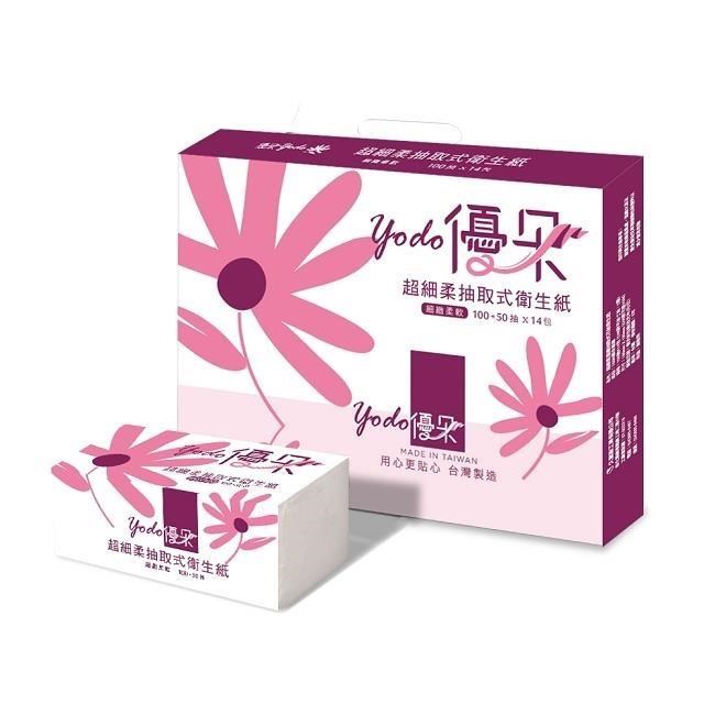 Yodo 優朵 超細柔抽取式花紋衛生紙150抽84包/箱X2
