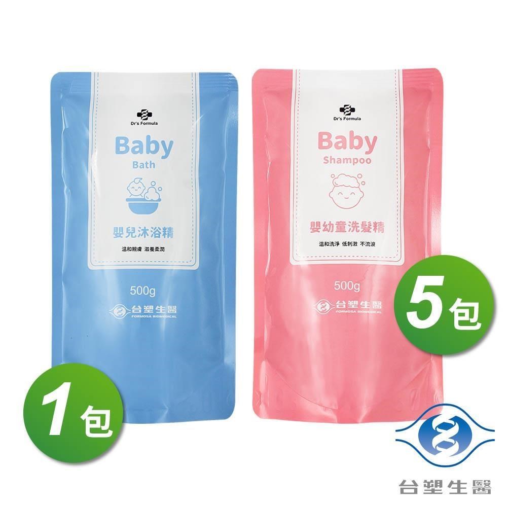 Dr's Formula 台塑生醫 【南紡購物中心】 沐浴精補充包500gX1包 + 洗髮精補充包500gX 5包