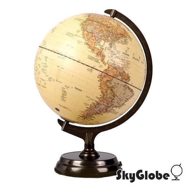 skyglobe 【南紡購物中心】 12吋仿古金屬底座立體觸控式地球儀