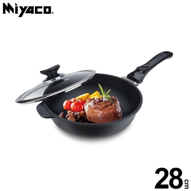 MIYACO 米雅可 陶瓷不沾深型平底鍋 28cm (附蓋)