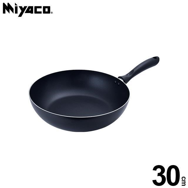 MIYACO 米雅可 黑晶導磁不沾深型平底鍋 30cm (無蓋)