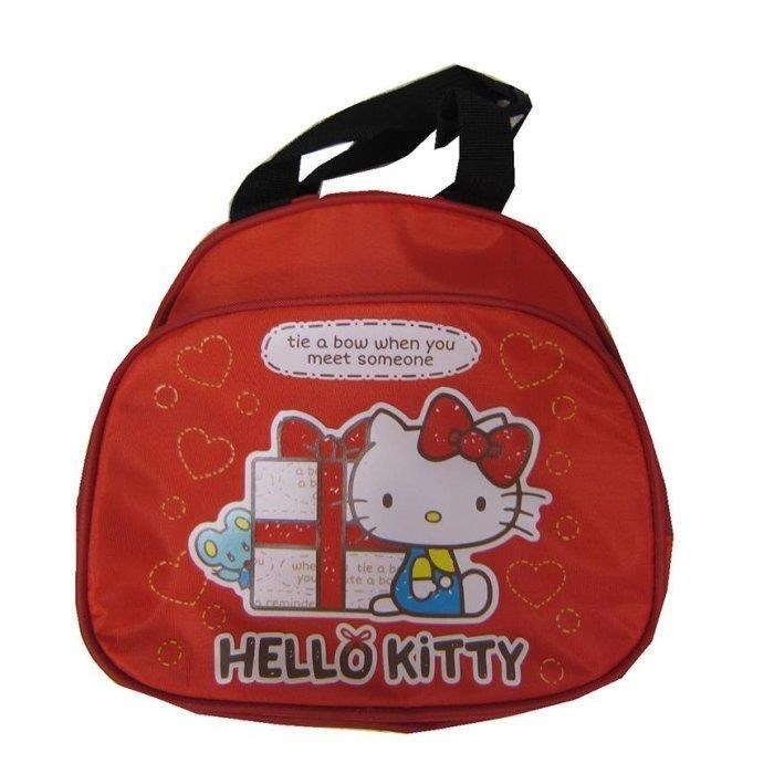 雪黛屋 KITTY 餐袋手提便當袋正版授權商品進口防水尼龍布可放水瓶網袋