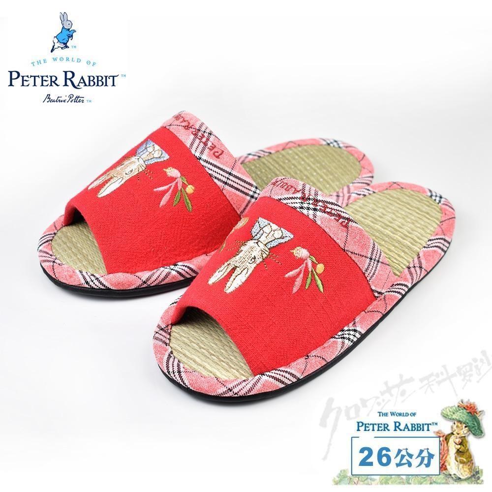 PETER RABBIT 比得兔 TP素南瓜兔斜格邊草拖 紅26CM