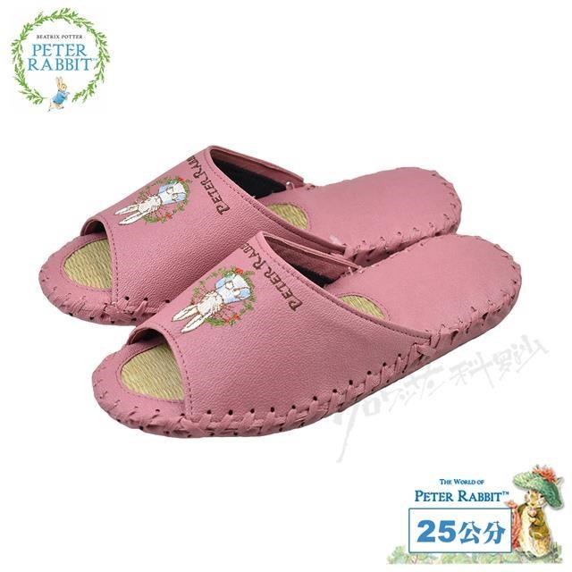 PETER RABBIT 比得兔 葉環兔皮草拖 粉25CM