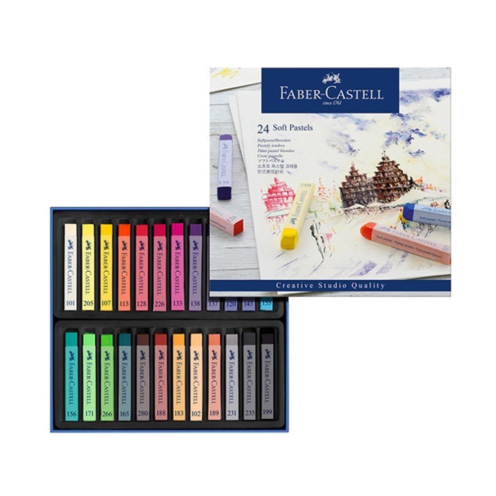 Faber-Castell 輝柏 【南紡購物中心】  創意工坊軟性粉彩條 長型 24色 / 盒 128324