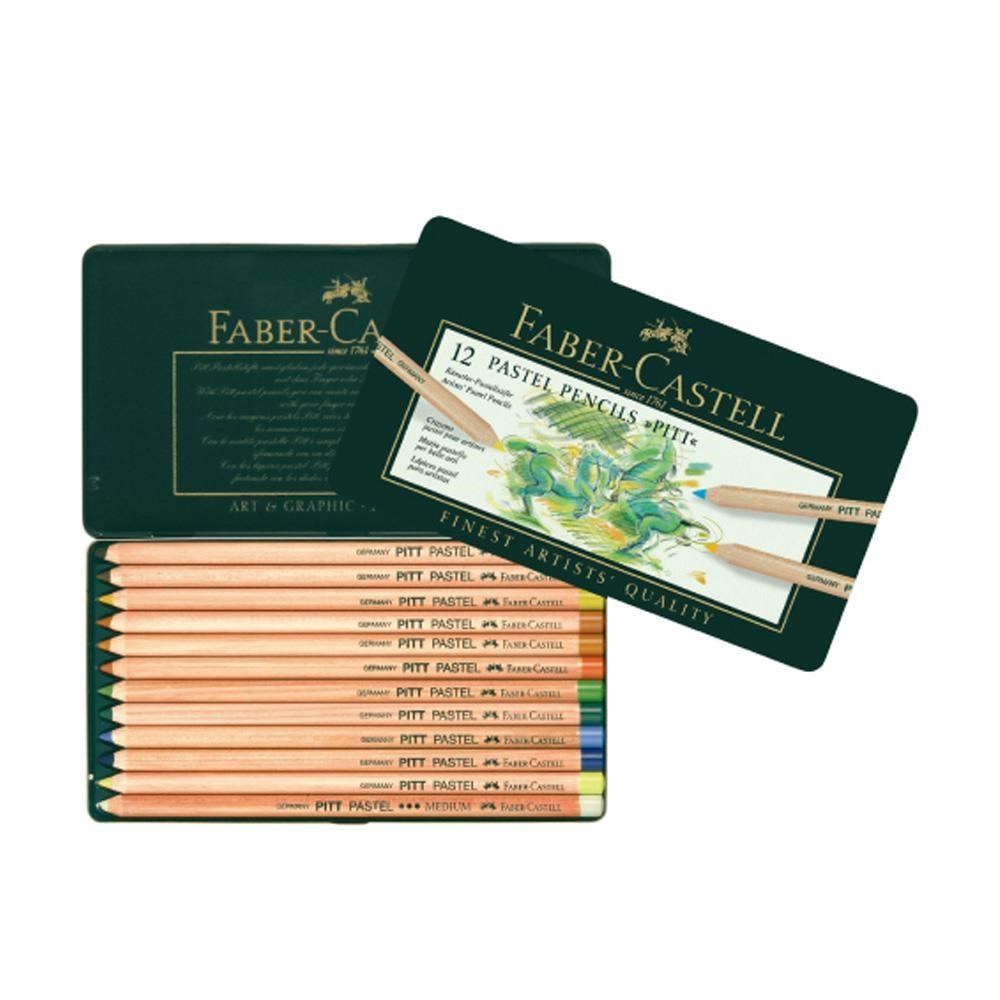 Faber-Castell 輝柏 【南紡購物中心】  PITT藝術家級粉彩色鉛筆 12色 / 盒 112112