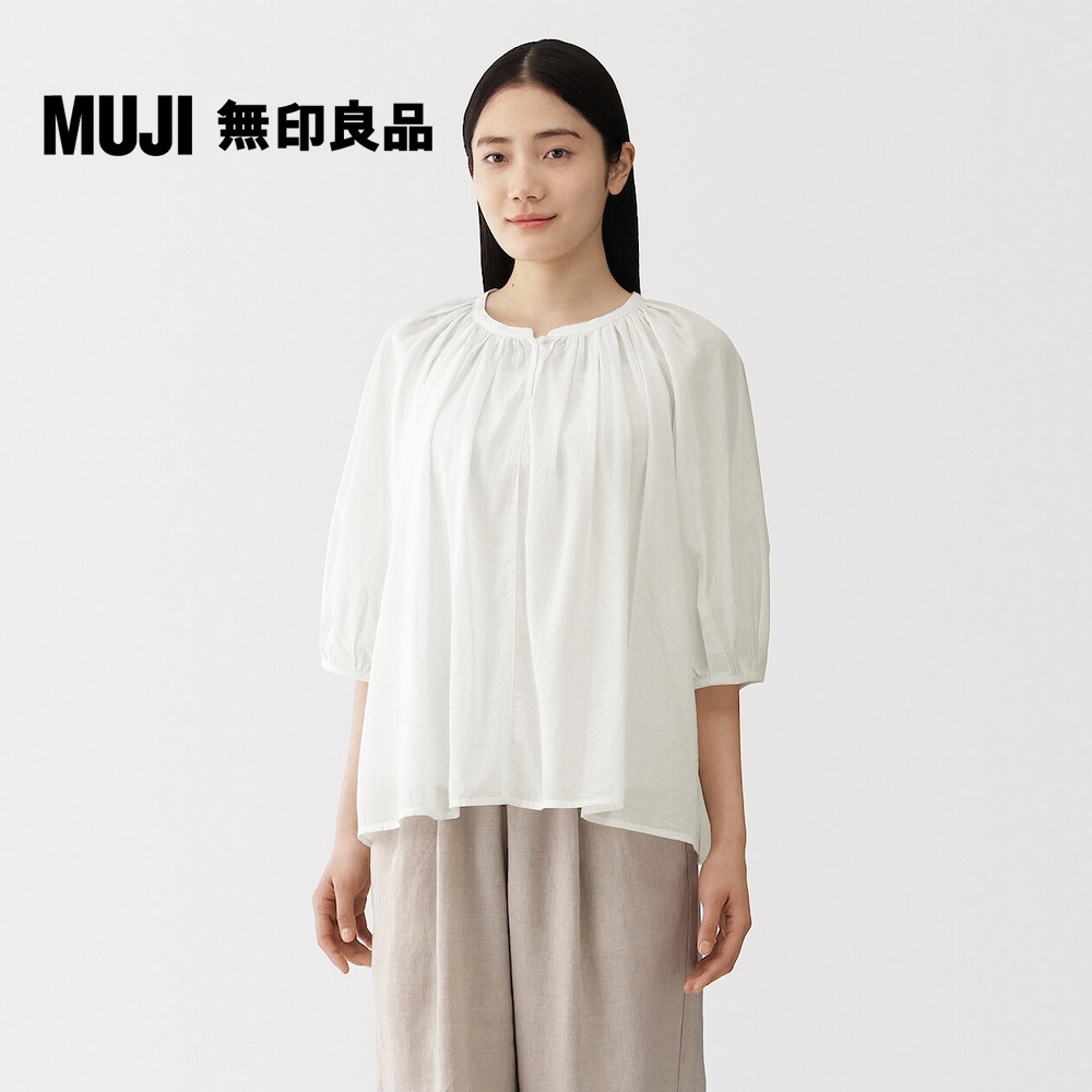 MUJI 無印良品 女強撚透明感短袖套衫【多色任選】