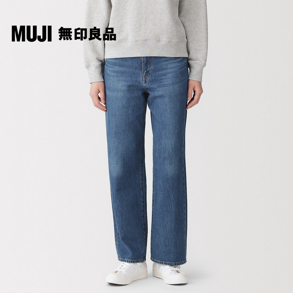 MUJI 無印良品 女吉貝木棉混丹寧直筒褲【多色任選】