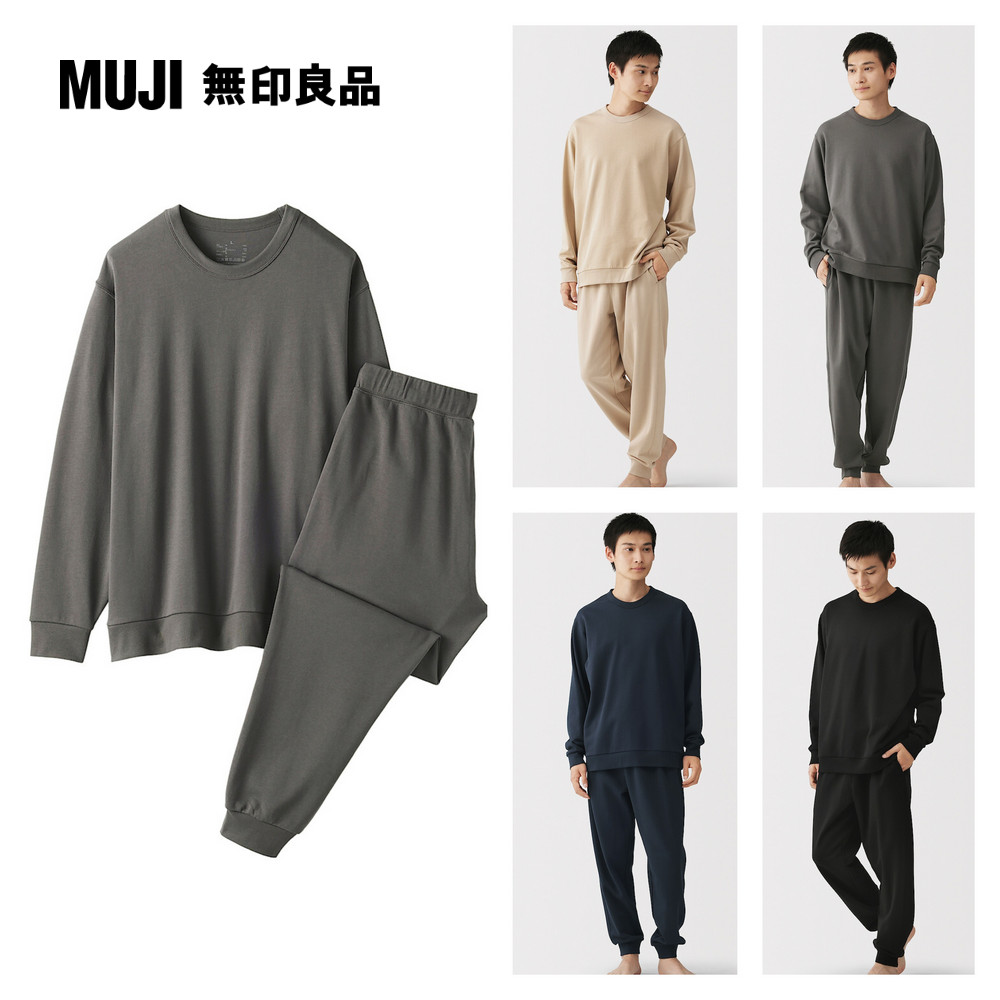 MUJI 無印良品 男棉裏毛長袖家居睡衣【共4色】