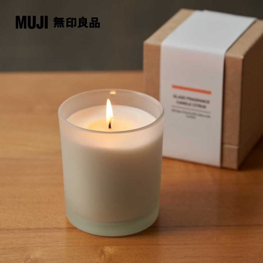 MUJI 無印良品 附杯芬香蠟燭.柑橘香味/200g
