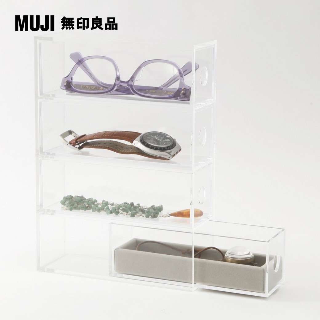 MUJI 無印良品壓克力眼鏡小物收納架/4層(K) - PChome 24h購物