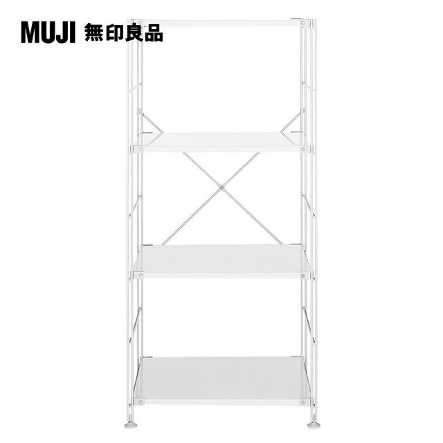 MUJI 無印良品 ●SUS鋼製層架組/亮面淺灰/中/9S