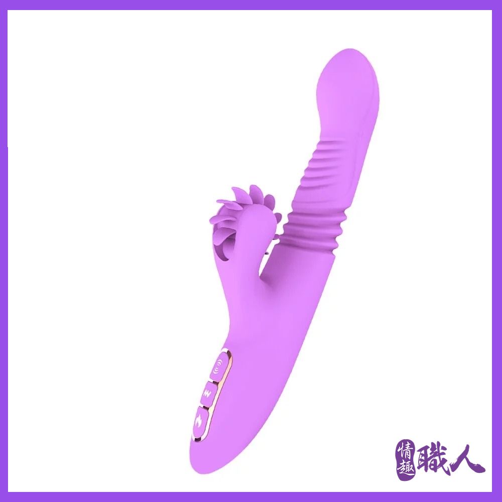 Dibe 【情趣職人】-舌浪旋風 智能風輪加溫伸縮按摩棒（其他規格）