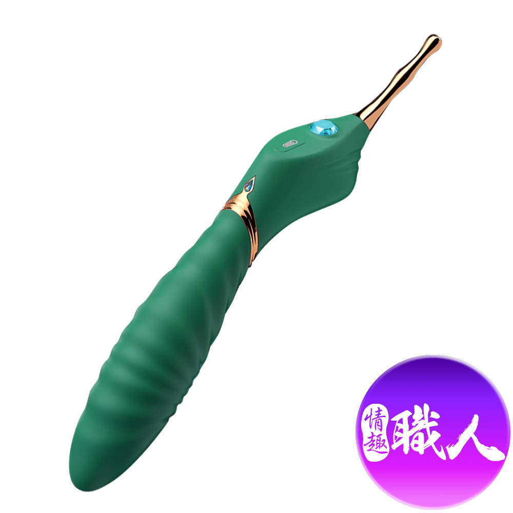 【情趣職人】女王權杖陰蒂刺激電動點潮按摩棒 綠