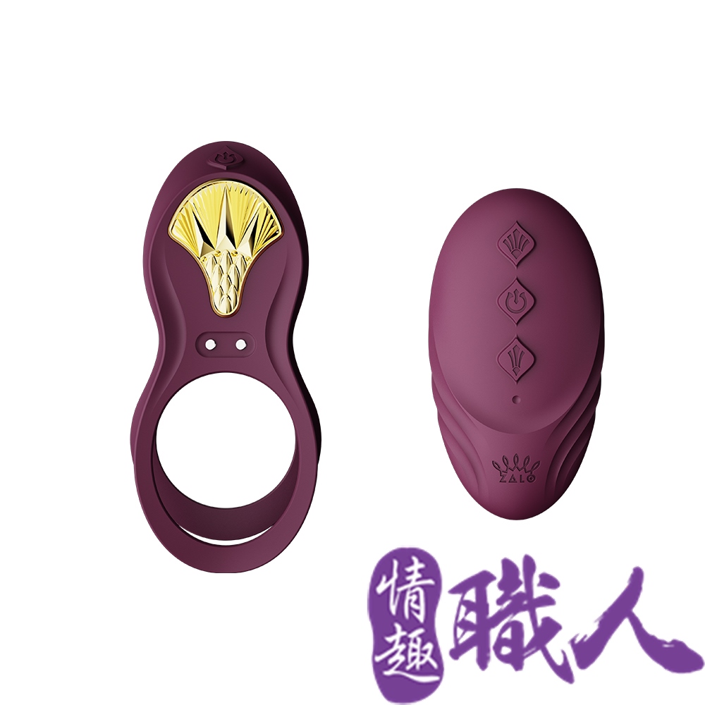 ZALO 【情趣職人】 Bayek貓神情侶共振器四點全面共振 紫 情趣用品.情趣職人.共震器