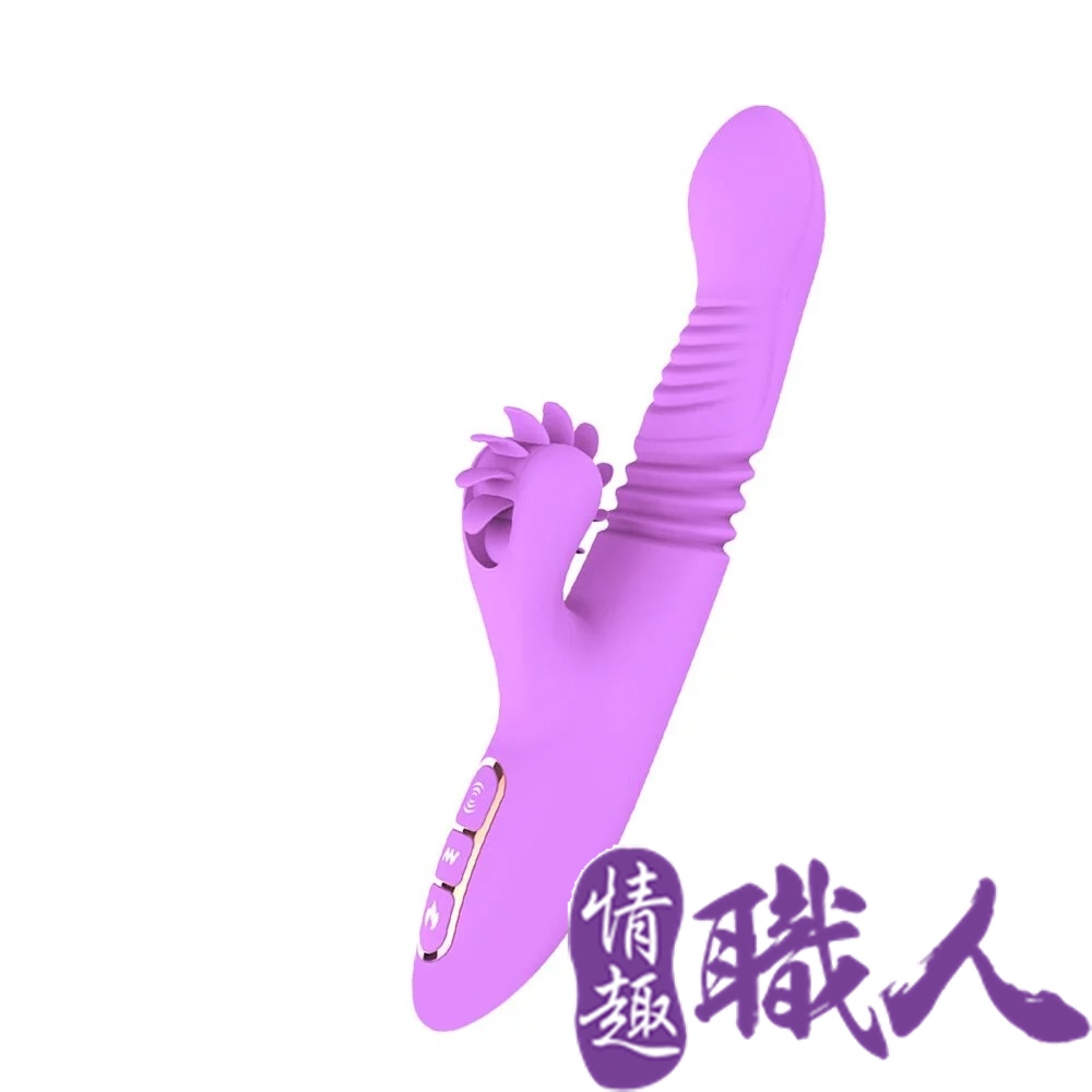Dibe 【情趣職人】-舌浪旋風 智能風輪加溫伸縮按摩棒