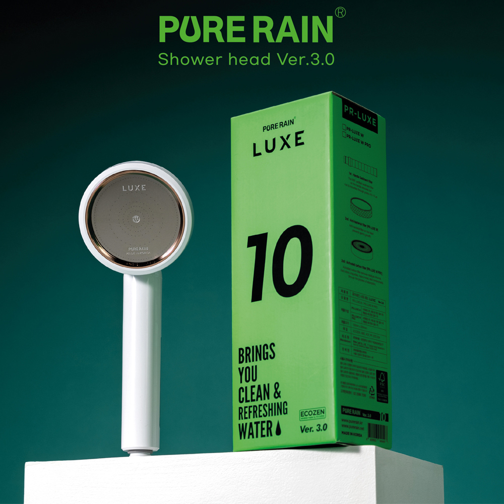 Aromica PR-LUXE 韓國奢華頂級純淨雨淋式花灑(時尚白-原裝進口/新品上市)加贈天然絲瓜搓澡帶乙條