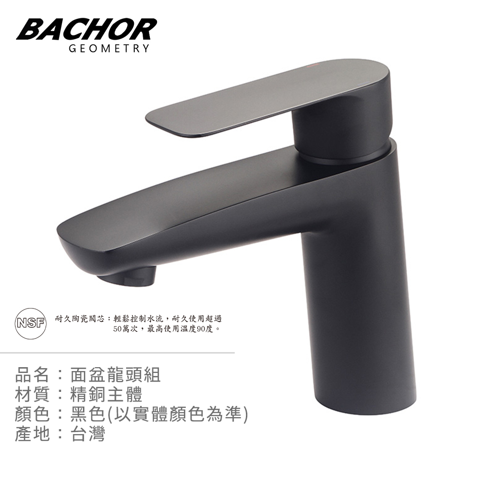 BACHOR 工業風單槍面盆龍頭(霧黑)《不含安裝》