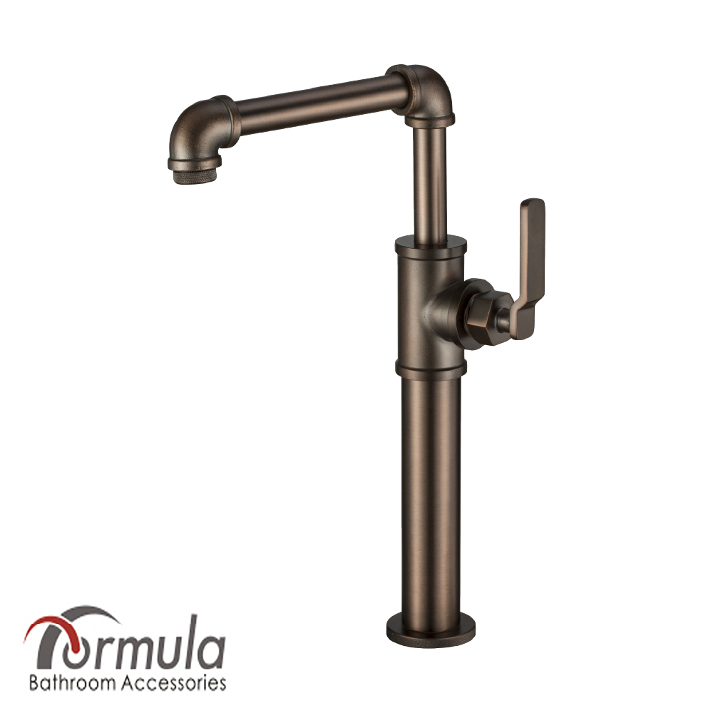 【Formula】重工業風格 琥珀棕 無鉛 單把手 加高面盆龍頭 洗手台龍頭《不含安裝》