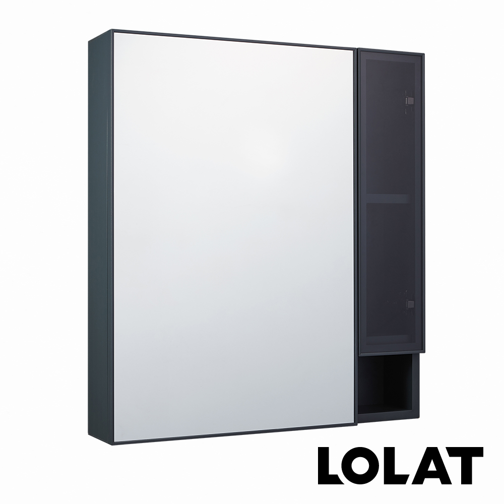 LOLAT 羅力 鋁合金置物收納鏡櫃-槍灰色MA501|不含基本安裝