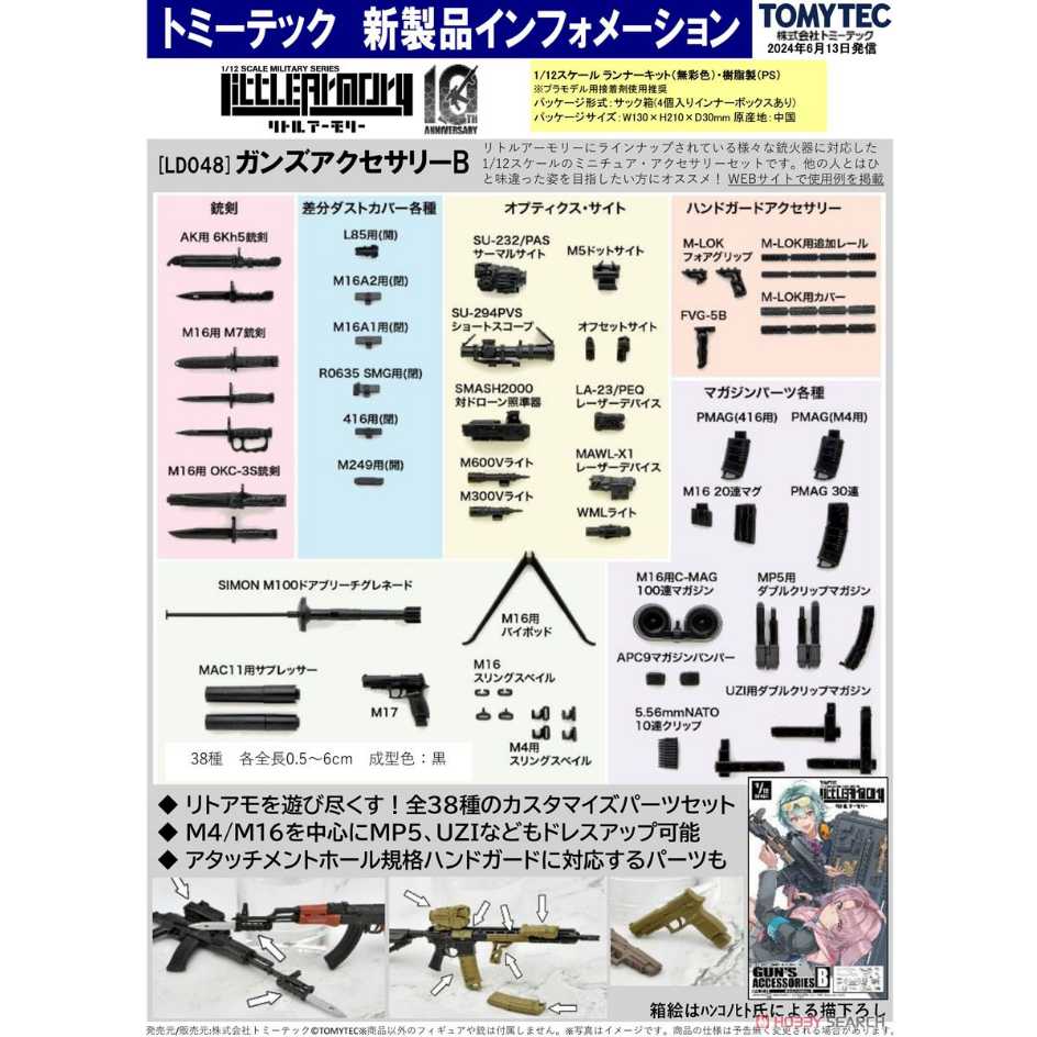 TAKARA TOMY TOMYTEC 1/12 迷你武裝 LD048 武器套組 槍機零件組B Guns Accessory B