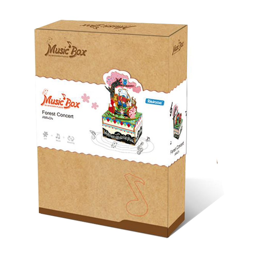 ROBOTIME 3D立體木製拼圖 音樂盒系列 - AM404 森林音樂會