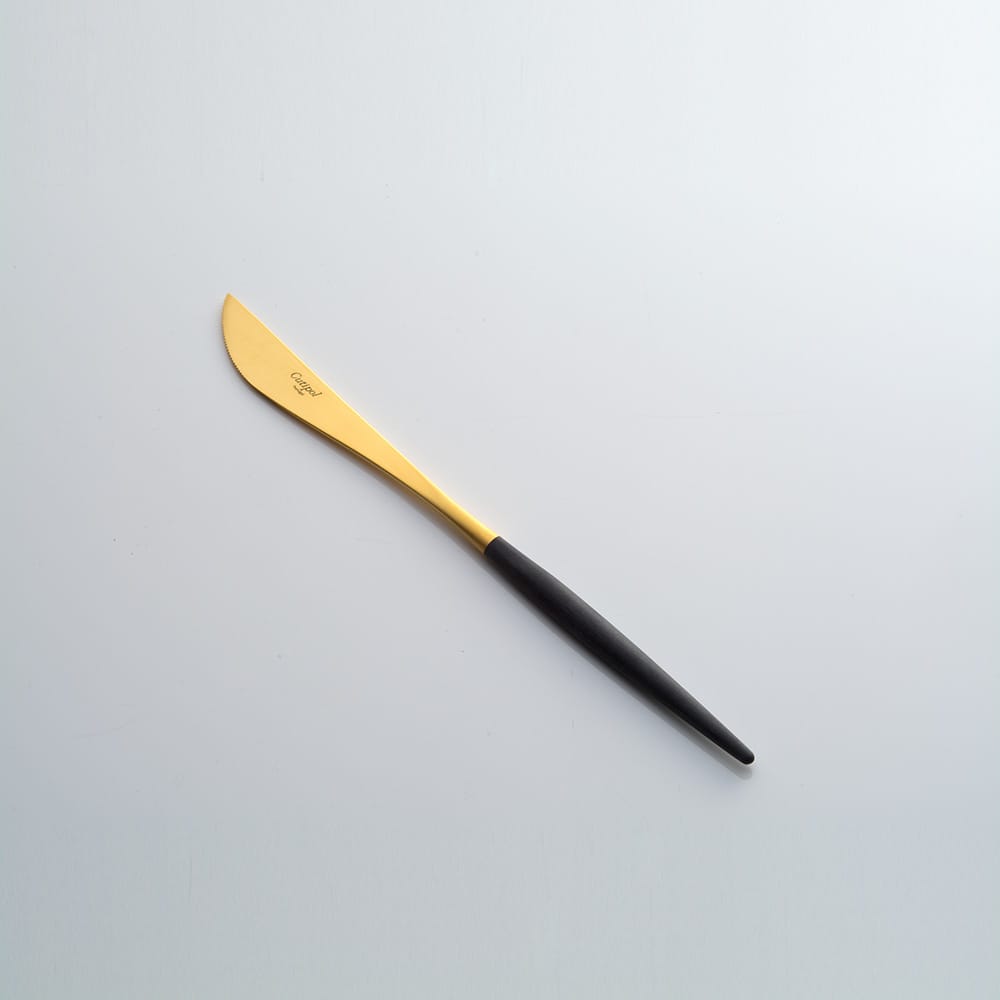 WUZ 屋子 Cutipol GOA 霧面黑柄金餐刀