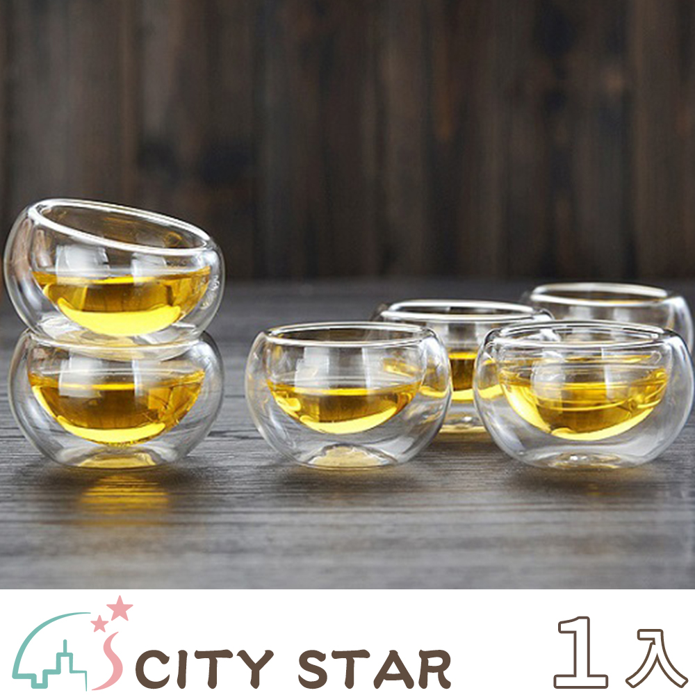 CITY STAR 耐熱雙層玻璃真空品茶杯(6個/入)