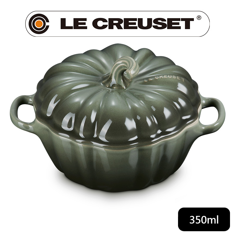 LE CREUSET 萬聖節瓷器南瓜烤盅350ml(百里香綠) - PChome 24h購物