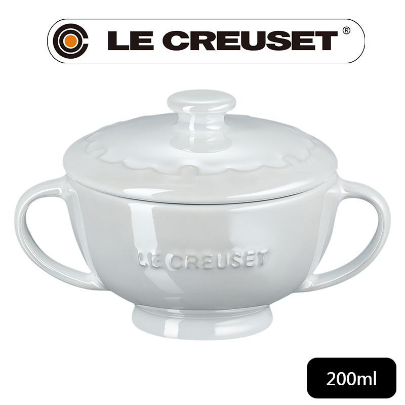 LE CREUSET -雪藏時光系列瓷器雙耳湯碗200ml (珠光白)