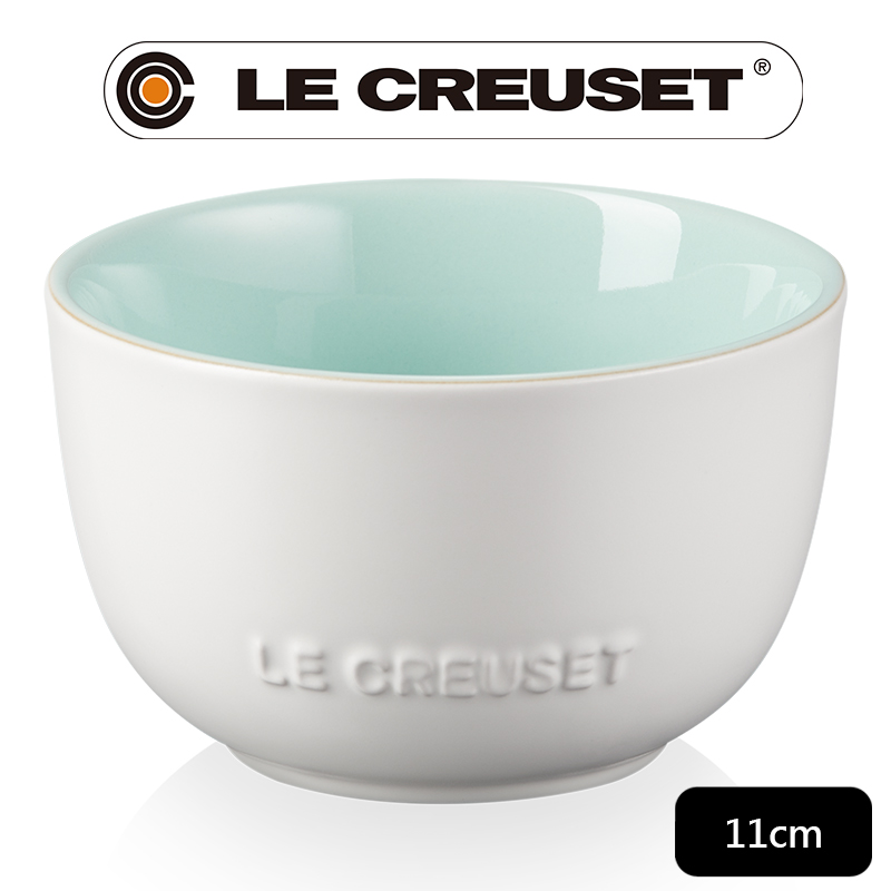LE CREUSET -瓷器花蕾系列餐碗11cm(棉花白/甜薄荷)