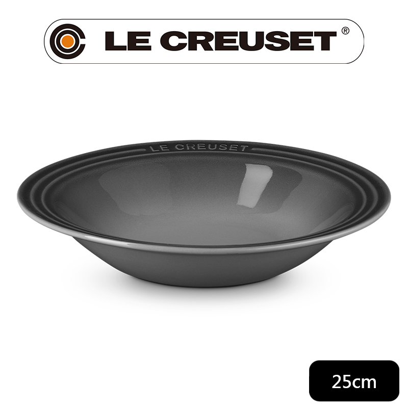 LE CREUSET 瓷器東京款義麵盤25cm(燧石灰-無盒)