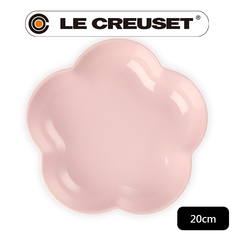 LE CREUSET -瓷器花型盤(中)-雪紡粉