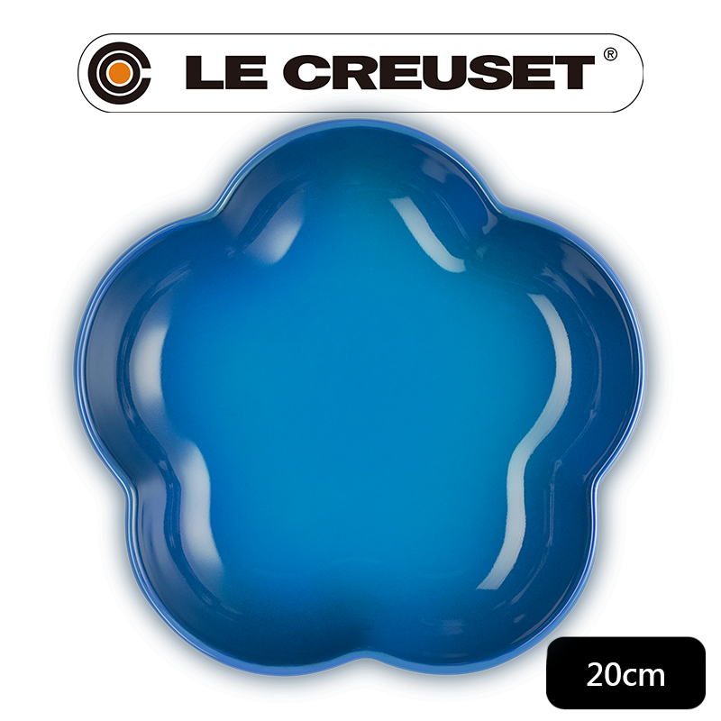 LE CREUSET -瓷器花型盤(中)-馬賽藍