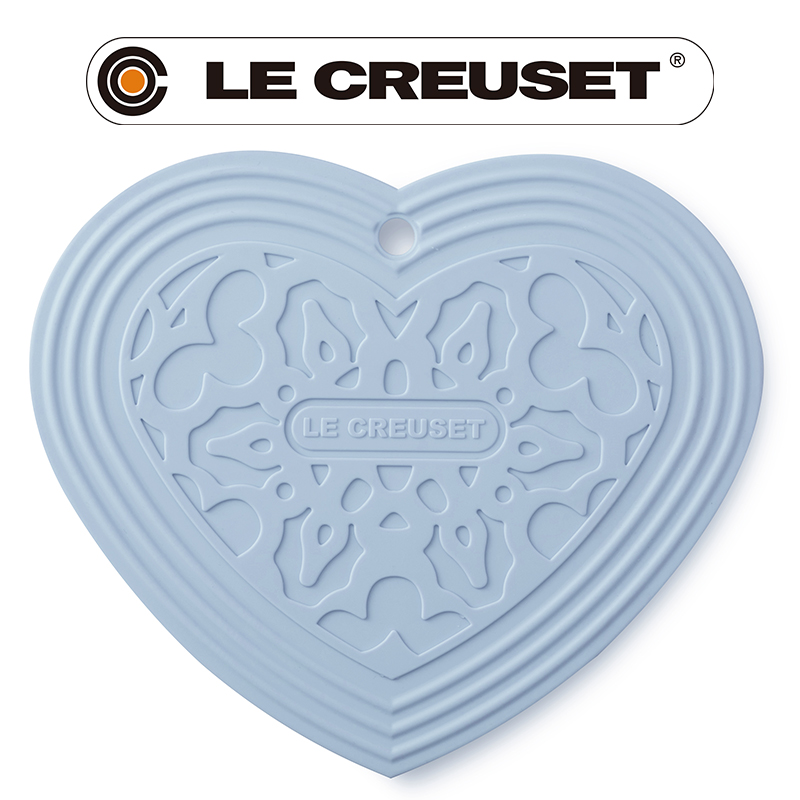 LE CREUSET -耐熱矽膠心型隔熱墊(海岸藍)