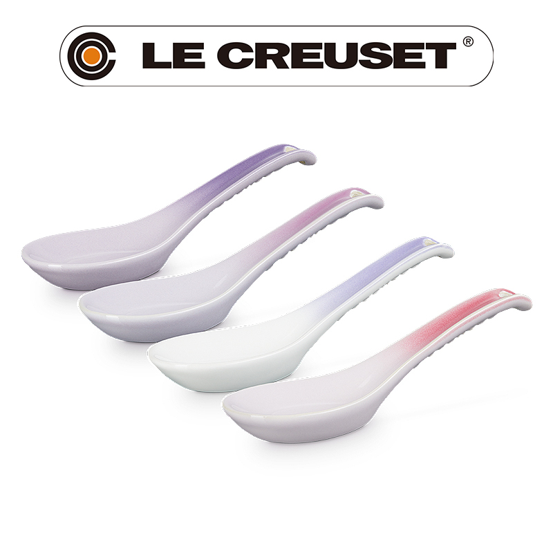 LE CREUSET -復古調色盤系列瓷器中式湯匙組 4入 (藍鈴紫/卡特蘭/淡粉紫/綻放粉)