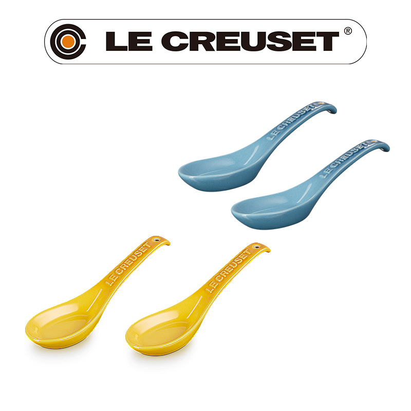 LE CREUSET -瓷器新采和風系列湯匙 2入 (水手藍/杏桃黃)
