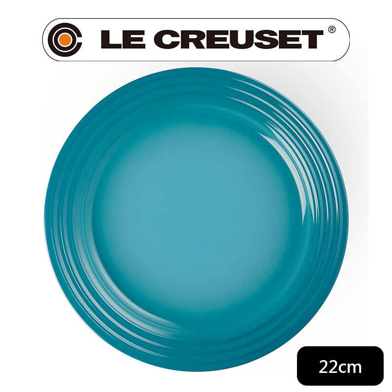 LE CREUSET 瓷器沙拉盤 22cm (加勒比海藍-無盒)