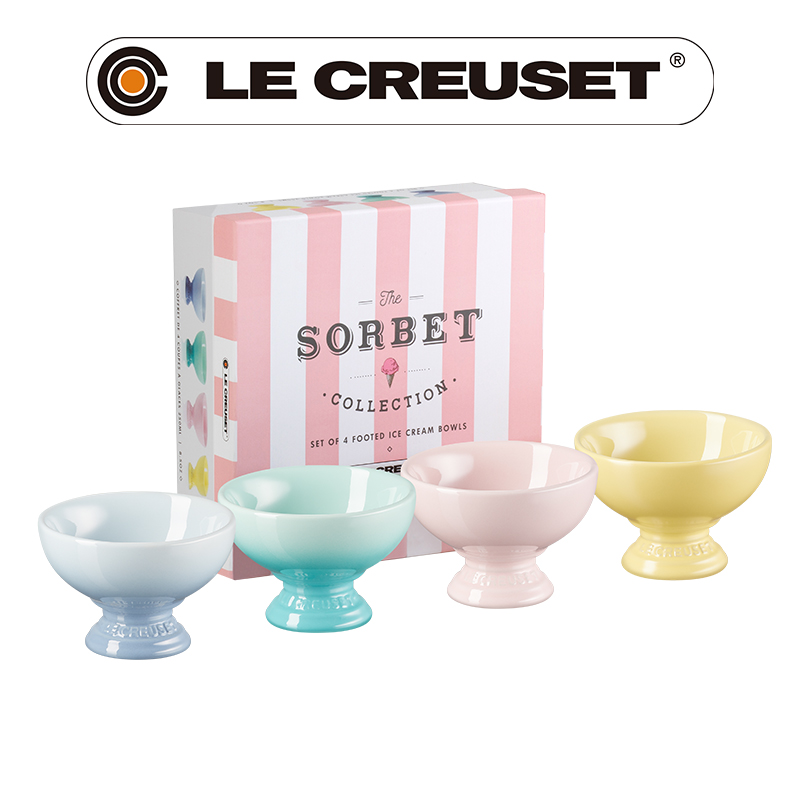 LE CREUSET 瓷器冰淇淋杯組 4入 (雪酪)