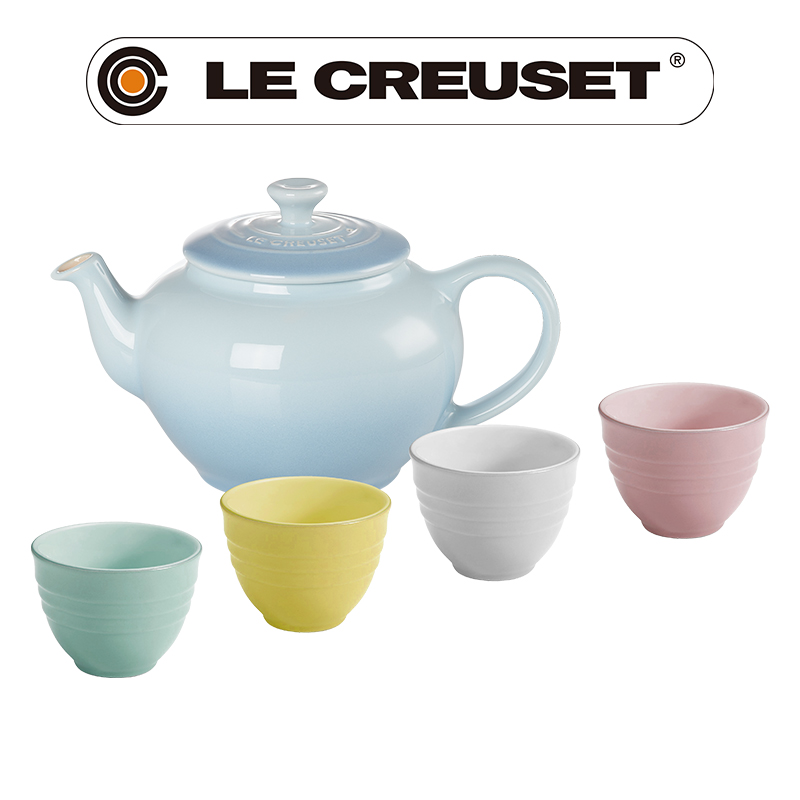 LE CREUSET 瓷器茶具組 (海岸藍/艾莉絲黃/雪紡粉/薄荷藍/雪花白)