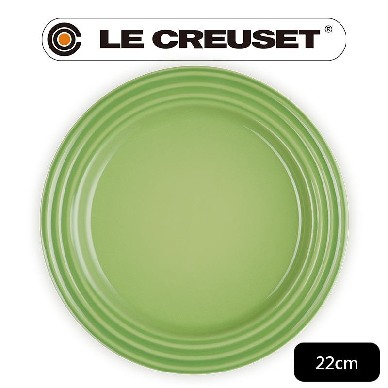 LE CREUSET 瓷器沙拉盤 22cm (棕櫚綠-無盒)