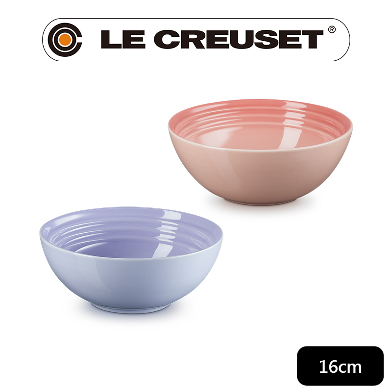 LE CREUSET -瓷器早餐穀片碗 16cm (鮭魚粉/粉彩紫 2色選1)