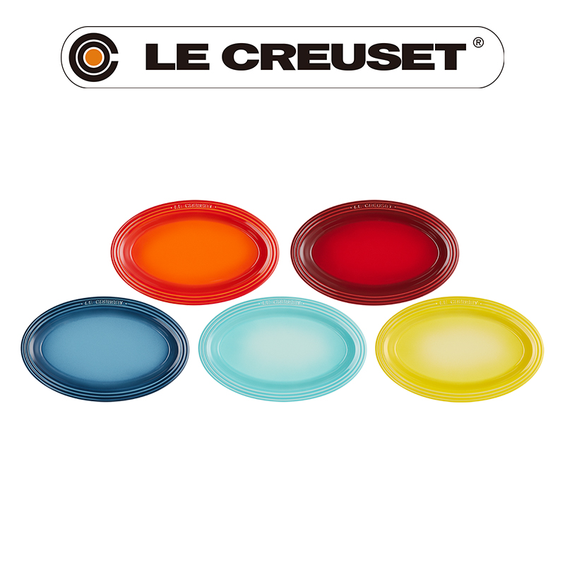 LE CREUSET -瓷器迷你橢圓盤 5入 (櫻桃紅/火焰橘/閃亮黃/薄荷綠/水手藍)