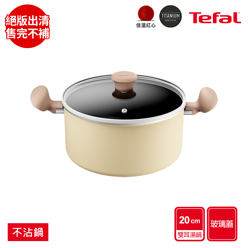 Tefal 特福 Daisy系列20CM不沾雙耳湯鍋-加蓋(電磁爐適用)