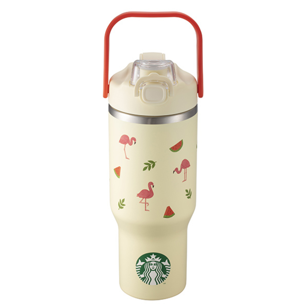 STARBUCKS 星巴克 紅鶴西瓜不鏽鋼吸管杯