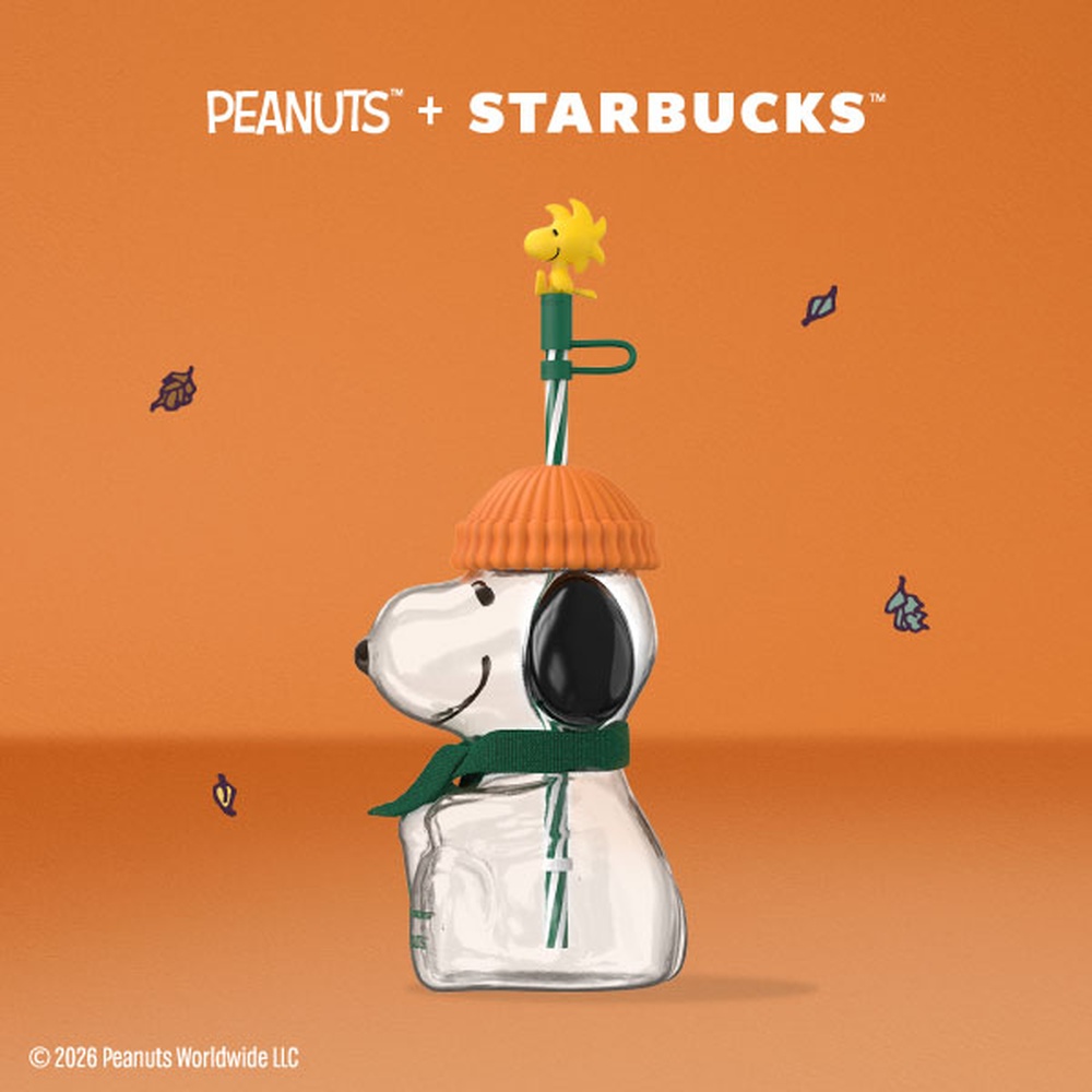 STARBUCKS 星巴克 26PEANUTS TOGO玻璃冷水杯