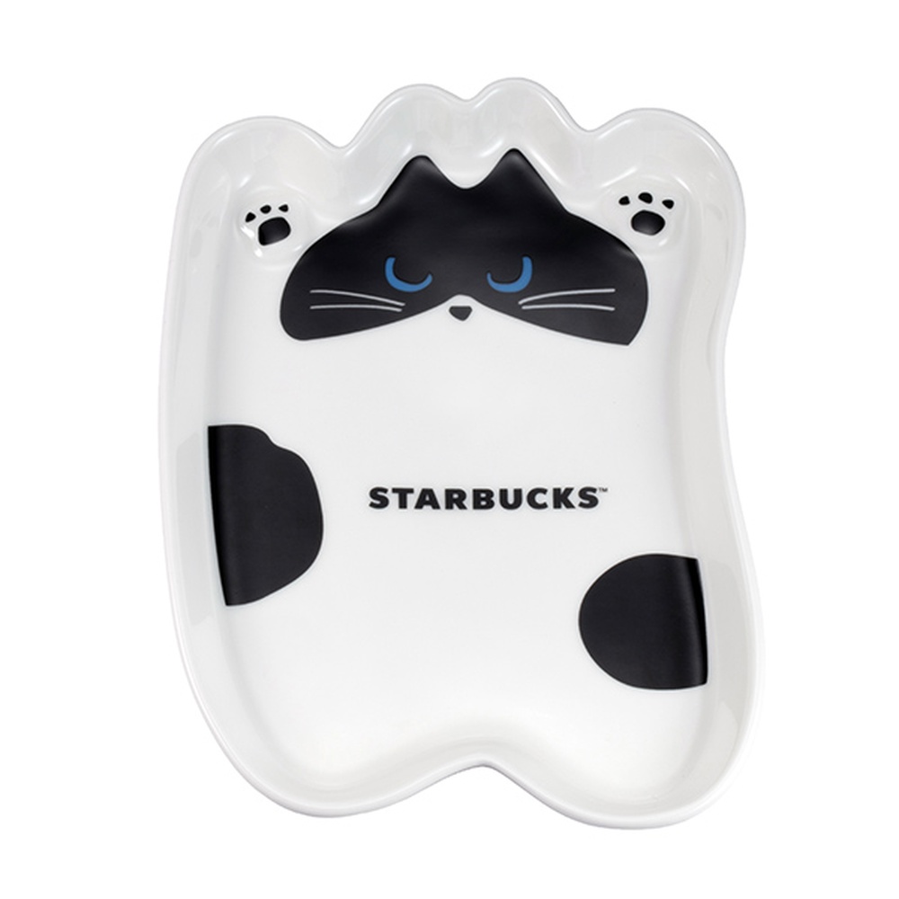 STARBUCKS 星巴克 黑白貓造型點心盤