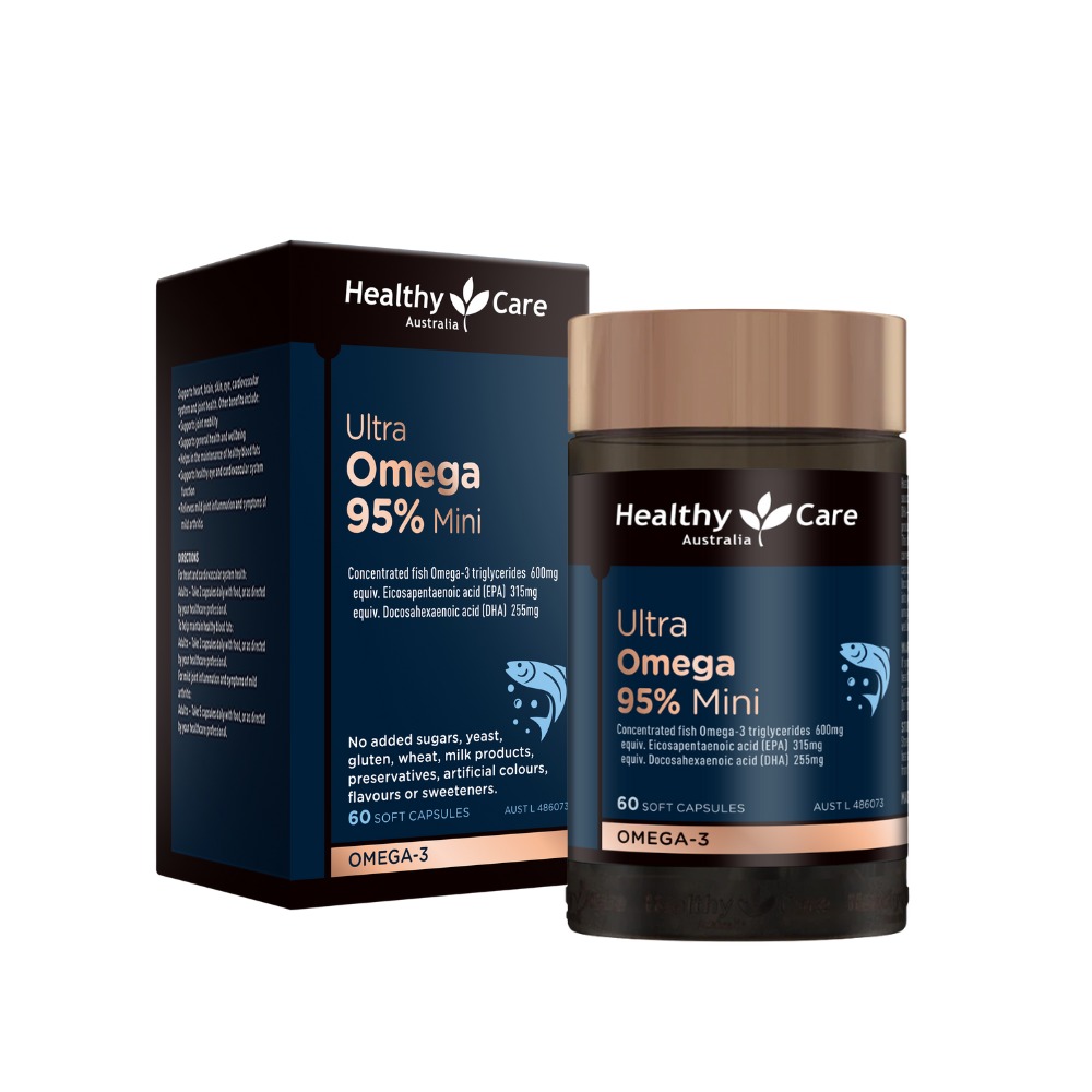 healthy care 超級Omega-3 95% 迷你魚油膠囊 (60顆/盒)